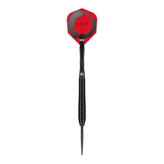 Fléchettes en acier Shot ZEN Torpedo Turbo Point - 23 g Auf diesem Bild sind die Shot ZEN Torpedo Turbo Point Steeldarts - 23g zu sehen. Die Steeldarts werden präsentiert.