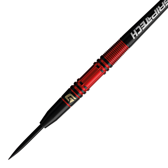 Fléchettes GOAT Athlete en acier tungstène rouge Dies ist ein Foto der GOAT Athlete Red Tungsten Steeldarts. Die Steeldarts bestehen aus robustem Tungsten.