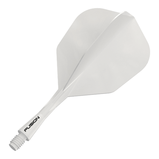 Système d'arbre de vol Winmau Fusion n° 6 Blanc massif Das Bild zeigt das Winmau Fusion Flight Shaft System No6 in Weiß, 22mm. Abgebildet ist vermutlich ein Dart-Zubehörteil.