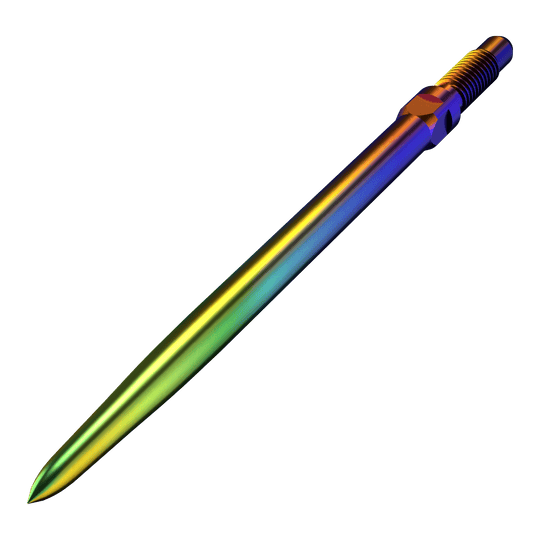 Pointes de fléchettes convertibles Bulls NL - Lisse - Arc-en-ciel Ein Bild mit dem Dateinamen BU57716_BullsNL_Convertible_Points_Smooth_Rainbow_36mm_2. Es stellt vermutlich eine weitere Ansicht eines Dartspitzen-Artikels in Regenbogenfarben dar.