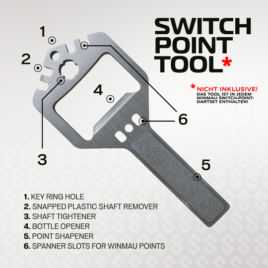Pointes de fléchettes en acier Winmau Switch Point Groove - Effet argenté Hier sind die Winmau Switch Point Smooth Steeldartspitzen im Silver Effect zu sehen. Diese Spitzen eignen sich für Steeldarts und bieten einen glatten Effekt.