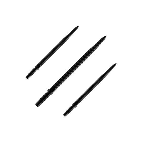 Pointes de fléchettes convertibles Bulls NL - Micro Grip - Noires Abgebildet ist ein Set von Dartspitzen mit MicroGrip und schwarzer Farbe. Der Dateiname lautet BU57704_BullsNL_Convertible_Points_MicroGrip_Schwarz_32mm_1Set.