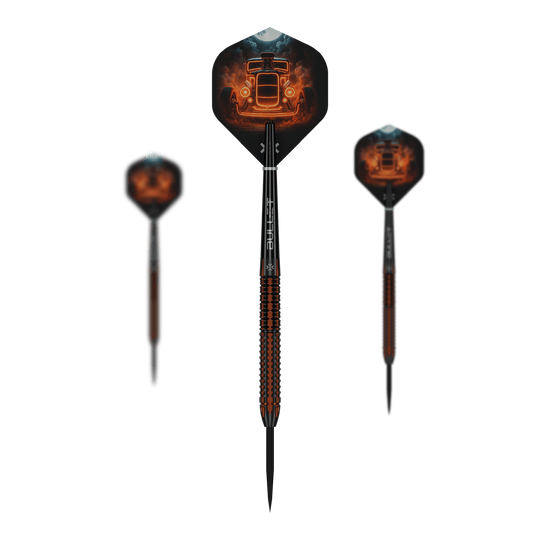 Fléchettes en acier Bullet Hotrod Auf dem Bild sind Bullet Hotrod Steeldarts zu sehen. Die Steeldarts wurden für Präzision und Leistung im Dartspiel entwickelt.