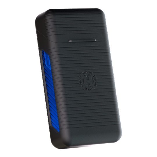 Abgebildet ist ein Harrows Vault Dartcase in Blau. Das Etui dient zur sicheren Aufbewahrung von Dartpfeilen.