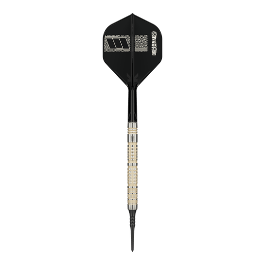 Fléchettes souples Target Dimitri Van Den Bergh 95K - 19 g Hier ist das Produkt Target Dimitri Van Den Bergh 95K Softdarts - 19g abgebildet. Die Darts bieten eine hochwertige Verarbeitung und stilvolles Aussehen.
