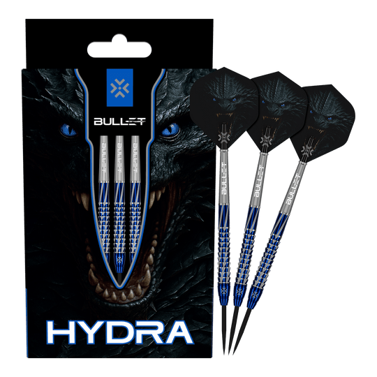Fléchettes en acier Bullet Hydra Diese Abbildung präsentiert die Bullet Hydra Steeldarts. Das Produkt ist für ambitionierte Dartspieler geeignet.