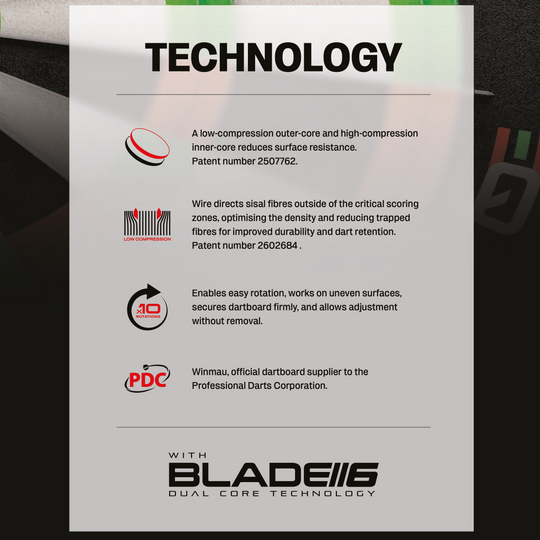 Cible de fléchettes en acier Winmau Equalizer Das Bild zeigt das Winmau Equalizer Steeldartboard. Es handelt sich um ein hochwertiges Steeldartboard für Dartspieler.