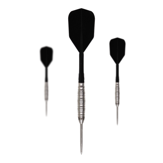 Fléchettes en acier Caliburn Wolfpack W5 - 22 g Zu sehen ist ein Set der Caliburn Wolfpack W5 Steeldarts - 22g. Das Set umfasst mehrere Steeldarts mit 22 Gramm Gewicht.
