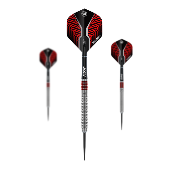 Fléchettes en acier Winmau Team 360 Lewis Cook - 23 g Auf dem Bild sind die Winmau Team 360 Lewis Cook Steeldarts - 23g als Set dargestellt. Man sieht mehrere Steeldarts zusammen.