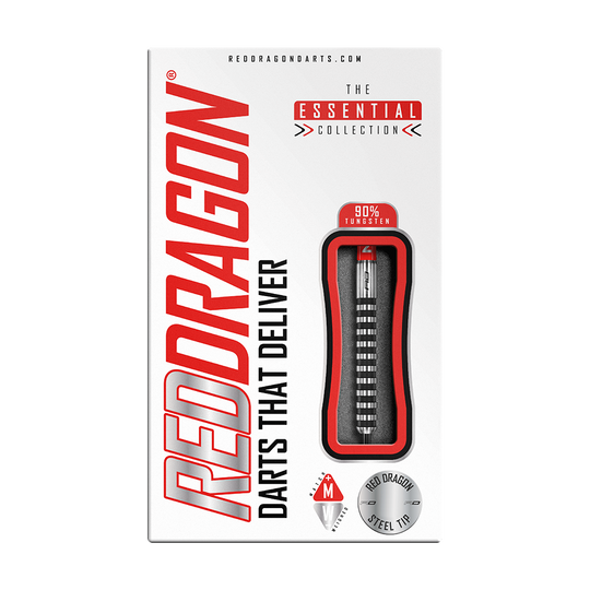 RD2140_Red_Dragon_Javelin_Black_Steeldarts_3ukTc0wVCPLRbI Das Bild zeigt die Verpackung der "Red Dragon Javelin Black Steeldarts". Auf der Verpackung steht, dass die Darts aus 90% Wolfram bestehen.