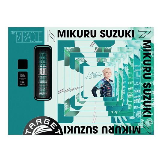 Target Japan Mikuru Suzuki The Miracle GEN7 Fléchettes souples - 21,5 g Abgebildet sind die Target Japan Mikuru Suzuki The Miracle GEN7 Softdarts - 21,5g. Diese Dartpfeile wurden für Mikuru Suzuki entworfen.
