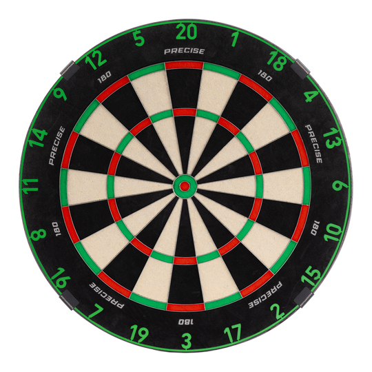 Cible de fléchettes Precise 180 Endorphine en acier avec anneau numéroté - Vert émeraude Zu sehen ist das Precise 180 Endorphine Steeldartboard mit Nummernring in Emerald Green. Dieses Produkt eignet sich ideal für Dartspieler.