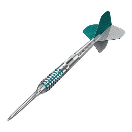 Das Foto zeigt die Precise 180 MRV1 Steeldarts - 23g. Diese Darts sind aus hochwertigen Materialien gefertigt.