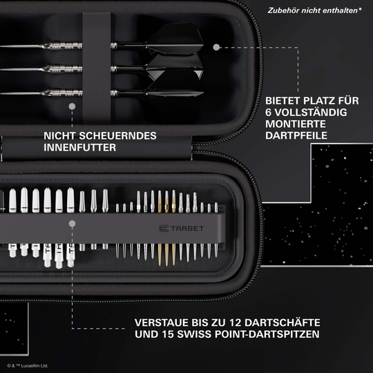 Étui à fléchettes Target Star Wars Boa - Stormtrooper Das Target Star Wars Boa Dartcase - Stormtrooper ist hier abgebildet. Das Produkt zeigt ein Star Wars Stormtrooper Motiv.