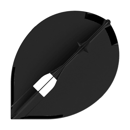 Ailettes L-Style Champagne L2PRO Teardrop - Noir Das Bild zeigt ein schwarzes L-Style Champagne L2PRO Teardrop Flight. Es handelt sich um ein Zubehörteil für Dartpfeile in Tropfenform.