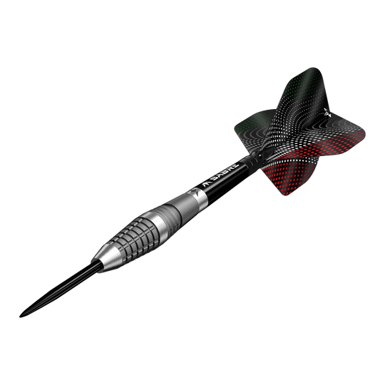 Fléchettes en acier sablé Mission Michele Turetta - 23 g Das Bild zeigt Mission Michele Turetta Sandblasted Steeldarts in der 23g Variante. Die Pfeile zeichnen sich durch ihr sandgestrahltes Design aus.