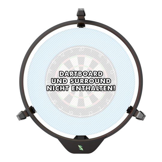 Scolia Home 2 FLEX - Système de notation électronique automatique avec anneau lumineux 2026 Das Bild zeigt das Produkt "Scolia Home 2 FLEX - Electronic Score System mit Beleuchtungsring". In der Mitte steht der Hinweis: "Dartboard und Surround nicht enthalten!"