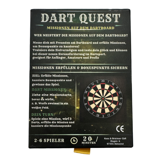 jeu de cartes Dart Quest Das Dart Quest Kartenspiel ist hier abgebildet. Es ist ideal für Freunde und Familie.