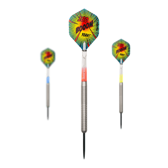 Fléchettes en acier Karella Comic Line CL-1 - 22 g Dieses Bild zeigt die Karella Comic Line CL-1 Steeldarts mit einem Gewicht von 22g. Die Steeldarts sind für Dartsport-Enthusiasten geeignet.