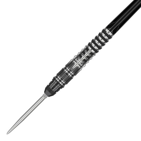 Fléchettes en acier Target Japan Black Marque Blaze Swiss Point - 23 g Das Foto zeigt die Target Japan Black Marque Blaze Swiss Point Steeldarts - 23g. Die Darts verfügen über spezielle Spitzen für optimale Leistung beim Spiel.