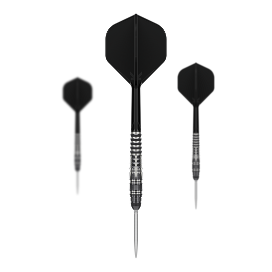 Fléchettes en acier Target Japan Black Marque Blaze Swiss Point - 23 g Abgebildet ist das Set der Target Japan Black Marque Blaze Swiss Point Steeldarts - 23g. Das Set besteht aus drei hochwertigen Steeldarts für den professionellen Gebrauch.