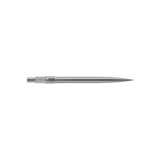 Embouts de fléchettes Harrows Quick Point - Argent Das Bild zeigt Harrows QuickPoint Dartspitzen in Silber mit einer Länge von 30mm. Es handelt sich um eine Produktabbildung der Dartspitzen.