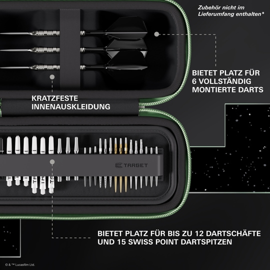 Étui à fléchettes Target Star Wars Boa - Grogu Target Star Wars Boa Dartcase - Grogu ist ein Dartcase mit Grogu-Motiv aus der Star Wars Serie. Das Produkt eignet sich ideal für das sichere Aufbewahren von Darts und Zubehör.