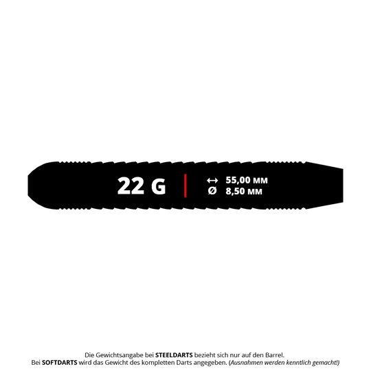Das Foto zeigt die Bullet Gator Brass Steeldarts - 22g. Diese Steeldarts bestehen aus Messing und wiegen 22 Gramm.