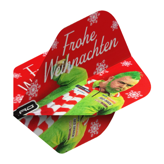 Red Dragon Peter Wright Grinch Vols de Noël Standard Das Bild zeigt die Red Dragon Peter Wright Grinch Standard Weihnachtsflights. Diese Flights sind für Darts im Weihnachtsdesign geeignet.