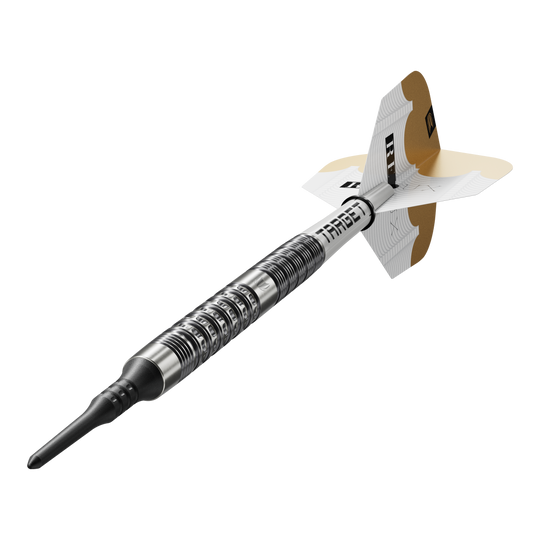 Target Redux 10 fléchettes souples - 18 g Das Produkt Target Redux 10 Softdarts - 18g wird hier dargestellt. Die Softdarts sind silberfarben und wiegen 18 Gramm.