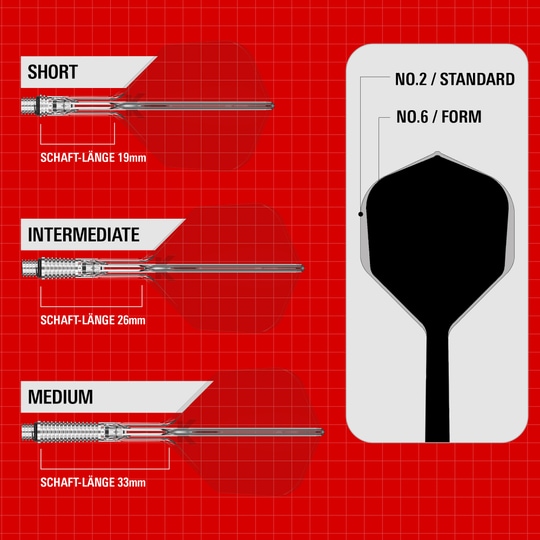 Volets standard Target K-Shift n° 2 - Transparent Target K-Shift No6 Flights - Clear. Das Foto zeigt transparente No6 Dart-Flights von Target.