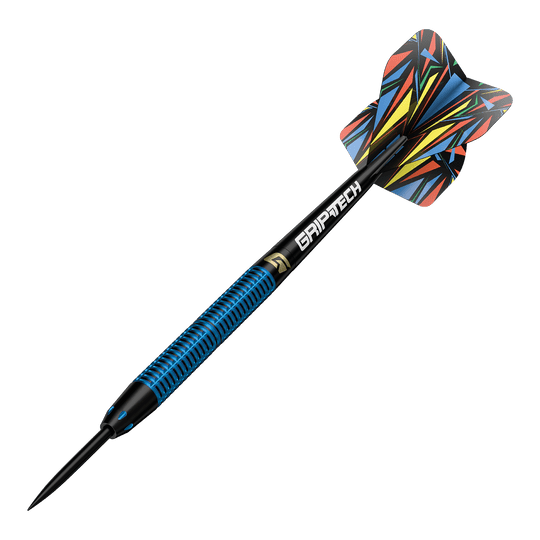 Fléchettes GOAT Athlete en acier tungstène bleu Abgebildet sind GOAT Athlete Black Tungsten Steeldarts. Sie werden häufig in Wettkämpfen verwendet.