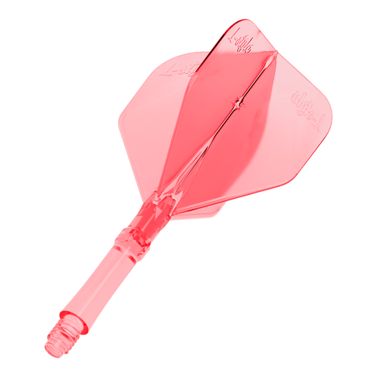 Volets L-L-Style-System - Rouge clair Zu sehen ist das Produkt L-Style L-Sytem Flights - Clear Red. Die roten, durchsichtigen Flights sind Zubehör für Dartpfeile.