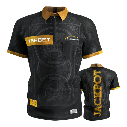T-shirt de fléchettes Target Adrian Lewis 2026 Das Target Adrian Lewis Dartshirt 2026 ist auf diesem Bild sichtbar. Es ist ideal für Darts-Fans und Spieler geeignet.