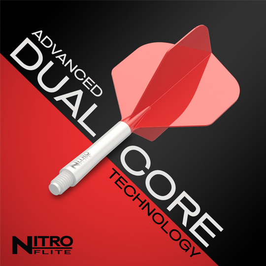Ailettes Red Dragon Nitroflite - Tige blanche, ailettes rouges n°2 Gezeigt wird das Red Dragon Nitroflite Set, bestehend aus weißen Schäften und roten No2 Flights. Dieses Produkt eignet sich perfekt für ambitionierte Dartspieler.