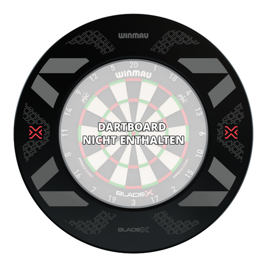 Cadre de cible Winmau Blade X Abgebildet ist das Winmau Blade X Dartboard Surround. Die schwarze Umrandung eignet sich ideal zur Ergänzung eines Dartboards.