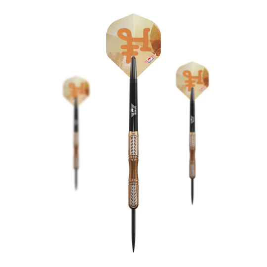 Fléchettes Bulls NL Bronzo True Steel - 23 g Auf dem Bild sind die Bulls NL Bronzo True Steeldarts - 23g als Set zu sehen. Das Set enthält mehrere Darts für das Spiel.