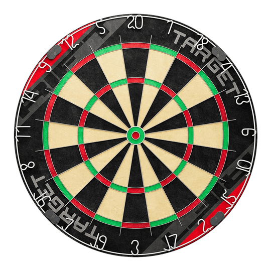 Ensemble de fléchettes en acier Target Rift Das Bild stellt das Target Rift Steeldartboard Set dar. Es ist ein hochwertiges Set für Freizeit und Turniere.