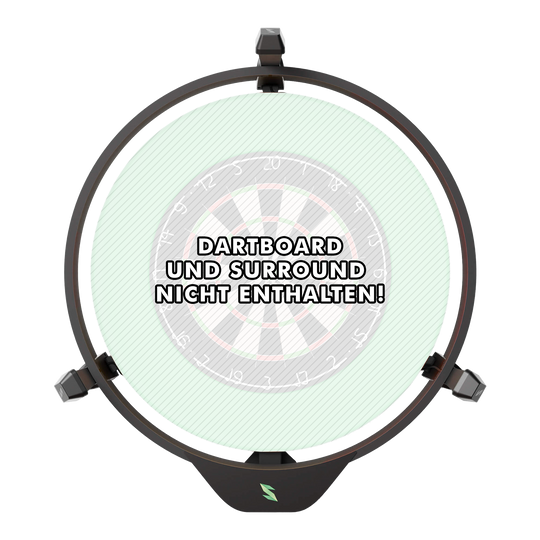 Système de notation électronique Scolia Home 2 avec anneau lumineux 2026 Das Bild zeigt das Scolia Home 2 Electronic Score System mit einem Beleuchtungsring. In der Mitte steht: "Dartboard und Surround nicht enthalten!"
