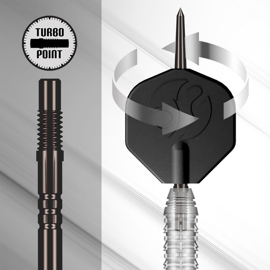 Outil de pointe turbo Shot Das Foto zeigt das Shot Turbo Point Tool. Dieses Tool wird für den Wechsel und die Pflege von Dartspitzen verwendet.