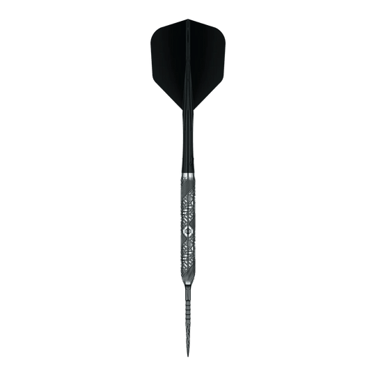 Fléchettes en acier Caliburn Halo H3 - 21,5 g Das Bild zeigt die Caliburn Halo H3 Steeldarts - 21,5g. Dies sind klassische Steeldarts mit silbernem Design.