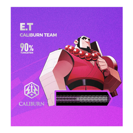 Fléchettes en acier Caliburn Awakening ET Hier sind die Caliburn Awakening E.T. Steeldarts abgebildet. Die Steeldarts werden detailliert dargestellt.