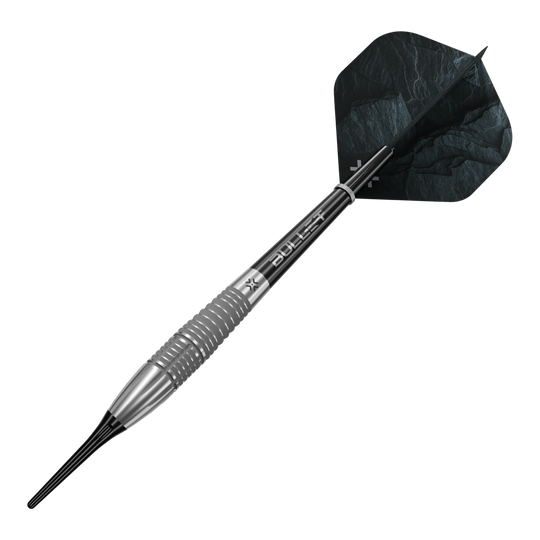 Abgebildet sind die Bullet Monolith 20g Soft Darts. Diese Darts eignen sich ideal für Softdartspieler.