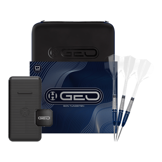 Hier sehen Sie die Harrows GEO Torpedo Quick Point Steeldarts. Das Produkt eignet sich ideal für Präzisionswürfe beim Dartspiel.