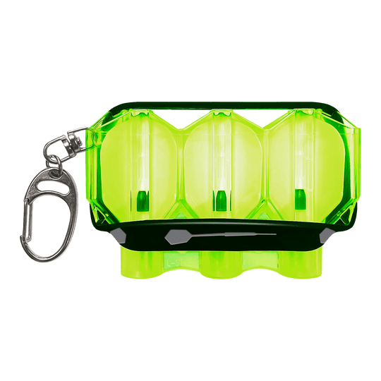 Dies ist das L-Style Krystal Flight Case in Neon-Gelb. Das Etui besitzt einen Karabinerhaken zum einfachen Befestigen.