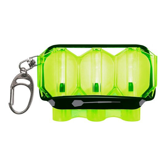 Flight case Krystal style L - Jaune fluo Dies ist das L-Style Krystal Flight Case in Neon-Gelb. Das Etui besitzt einen Karabinerhaken zum einfachen Befestigen.