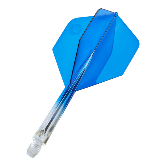 Volants standard bicolores Unicorn Forge n°2 - Bleu clair - Moyen Unicorn Forge Two Tone No2 Standard Flights in Klar Blau, Medium, sind zu sehen. Es sind Ersatz-Flights für Dartpfeile.