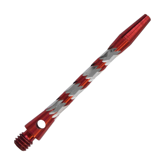 Tiges en aluminium Bulls NL Minor - Rouge - 46 mm Bulls NL Minor Aluminium Shafts in Rot, 46 mm lang. Abgebildet ist ein roter Aluminiumschaft für Dartpfeile.