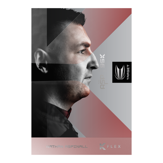 Fléchettes souples Target Nathan Aspinall 95K - 18 g Auf dem Bild sieht man die Target Nathan Aspinall 95K Softdarts - 18g. Diese Softdarts sind besonders für professionelle Darts-Spieler geeignet.