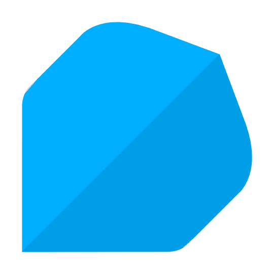 Vols standard Poly-Plain bleus Das Bild zeigt die Poly-Plain Standard Flights in Blau. Es handelt sich um Zubehör für Dartpfeile.